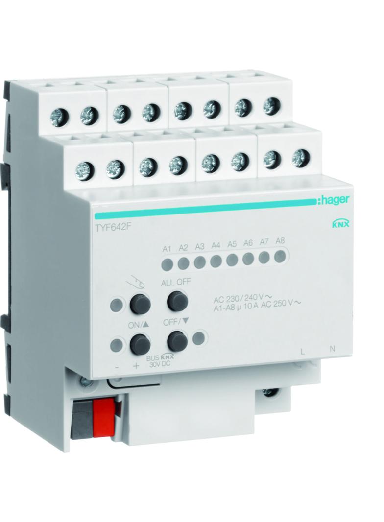 KNX system Sterownik fan-coil 2-krotny 10A TYF642F HAGER