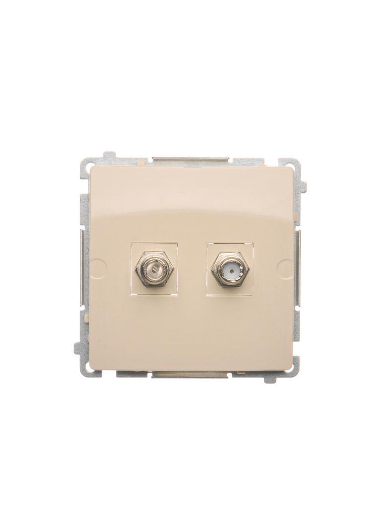 Simon Basic Gniazdo antenowe typu podwójne beż