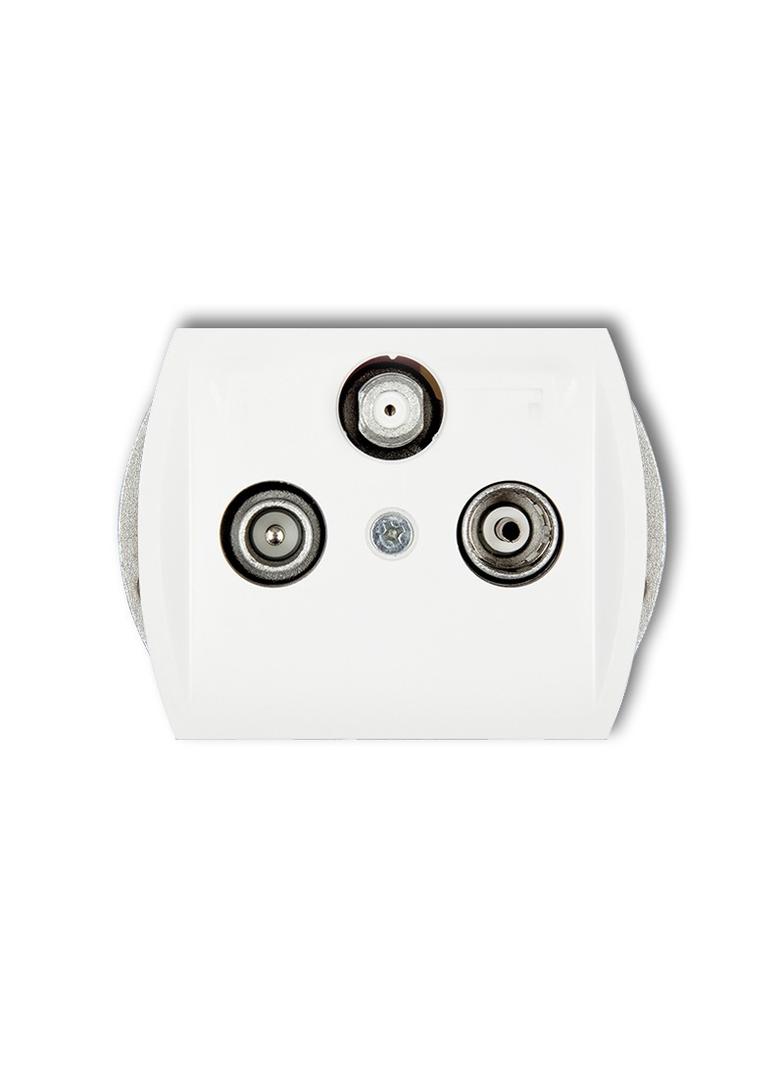 TREND Mechanizm gniazda abonenckiego RTV-SAT końcowego (2 wejścia antenowe) biały