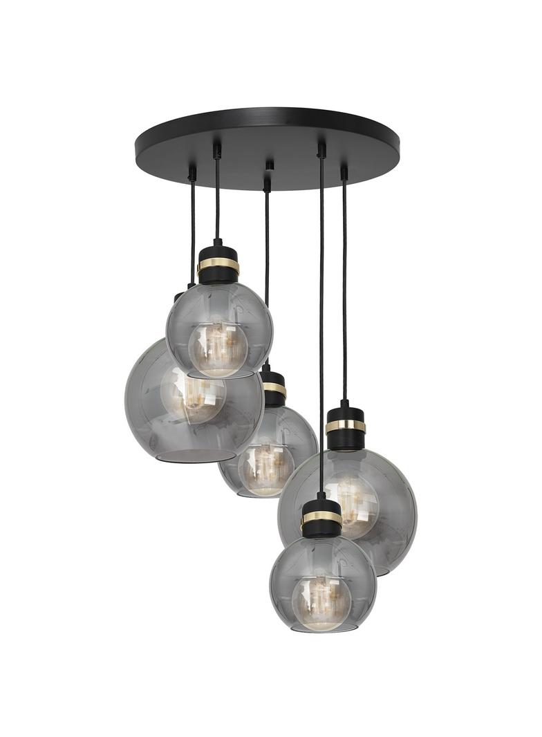 MILAGRO Lampa wisząca OMEGA BLACK/GOLD 5xE27  Koło