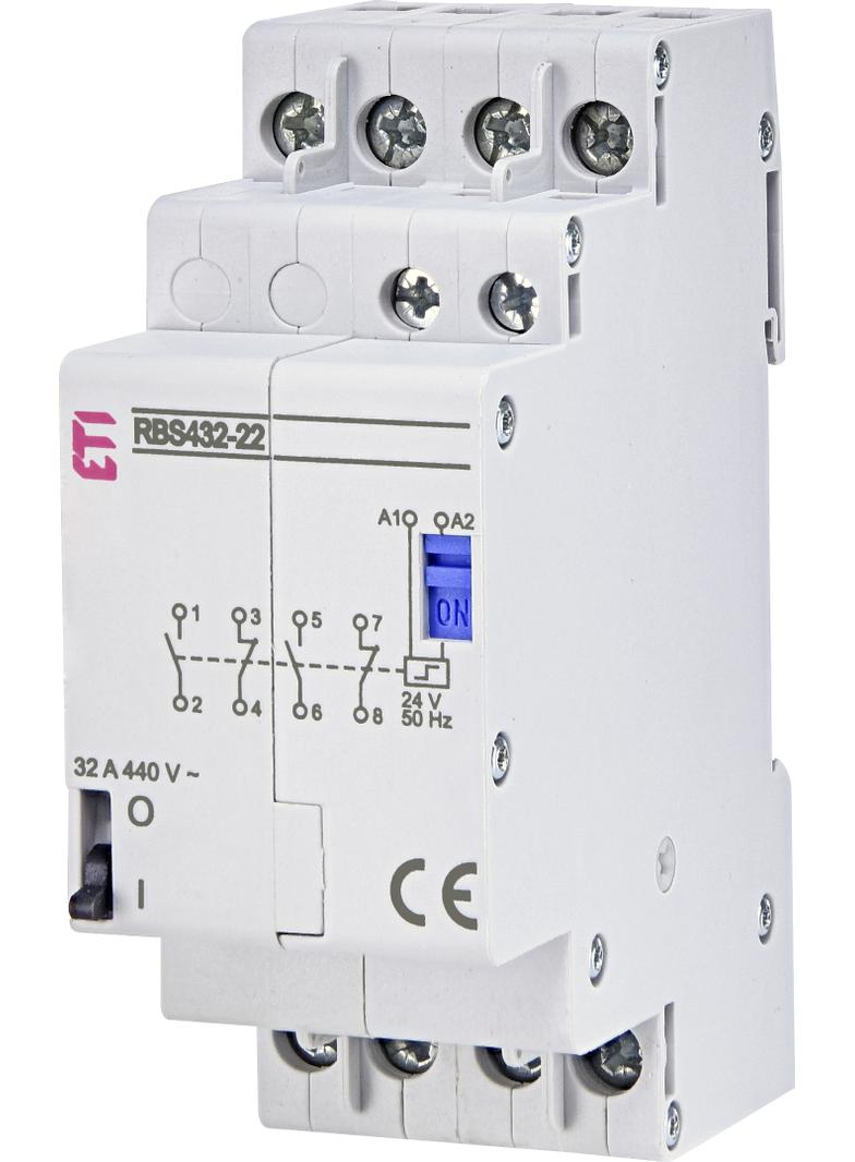 Stycznik bistabilny 25A 4P 2Z 2R 2M RBS432-22-24V AC 002464156 ETI