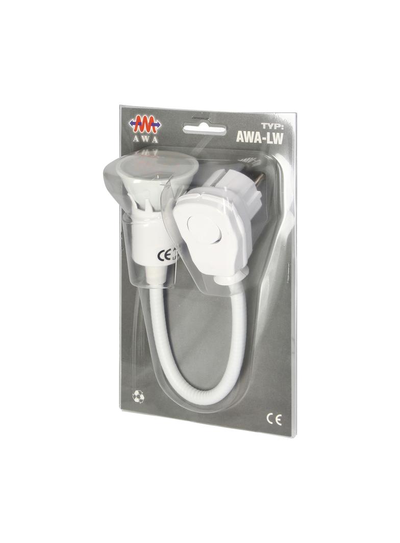 Lampka wtyczkowa z żarówką LED biała AWA-LW/BI ORNO