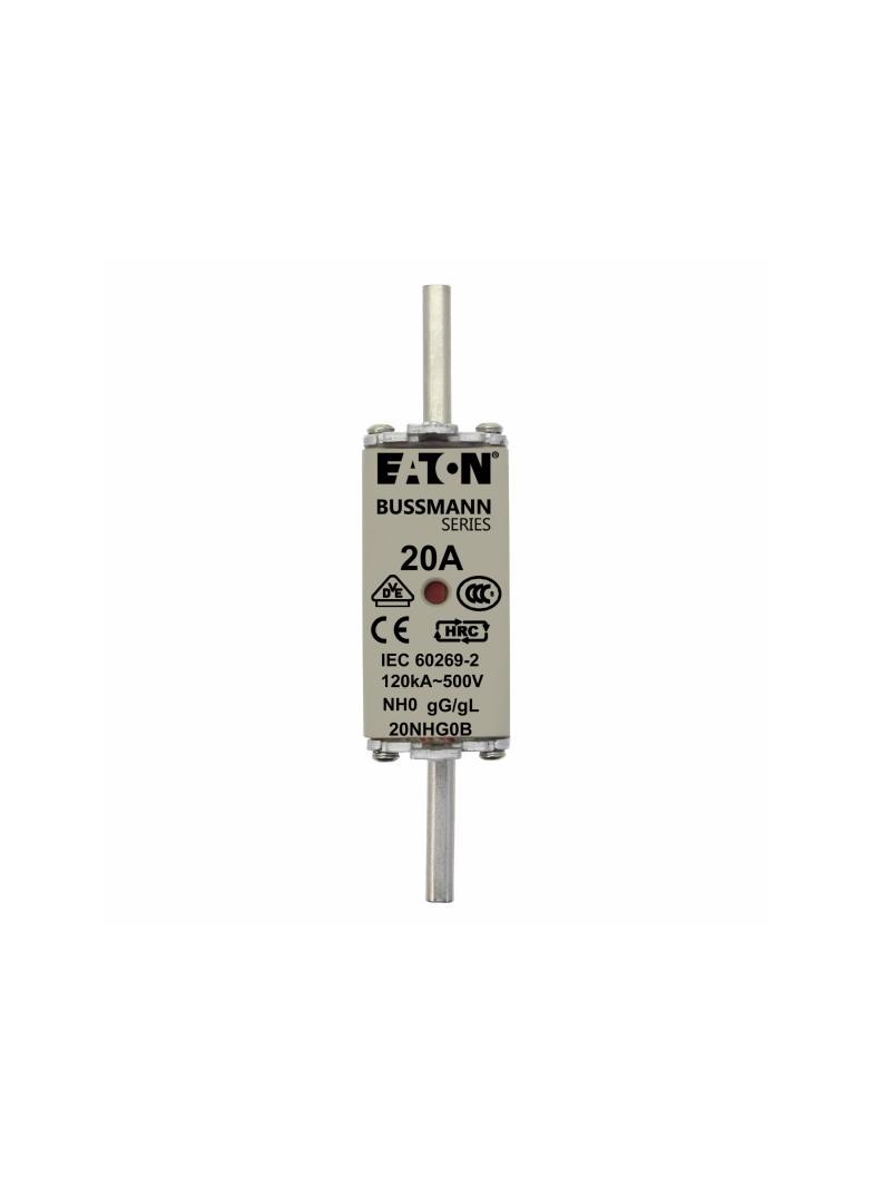 NH FUSE 20A 500V GG/GL SIZE 0 Wkładka NH0 20A 500V GL/GG podwójny wskaźnik 20NHG0B EATON