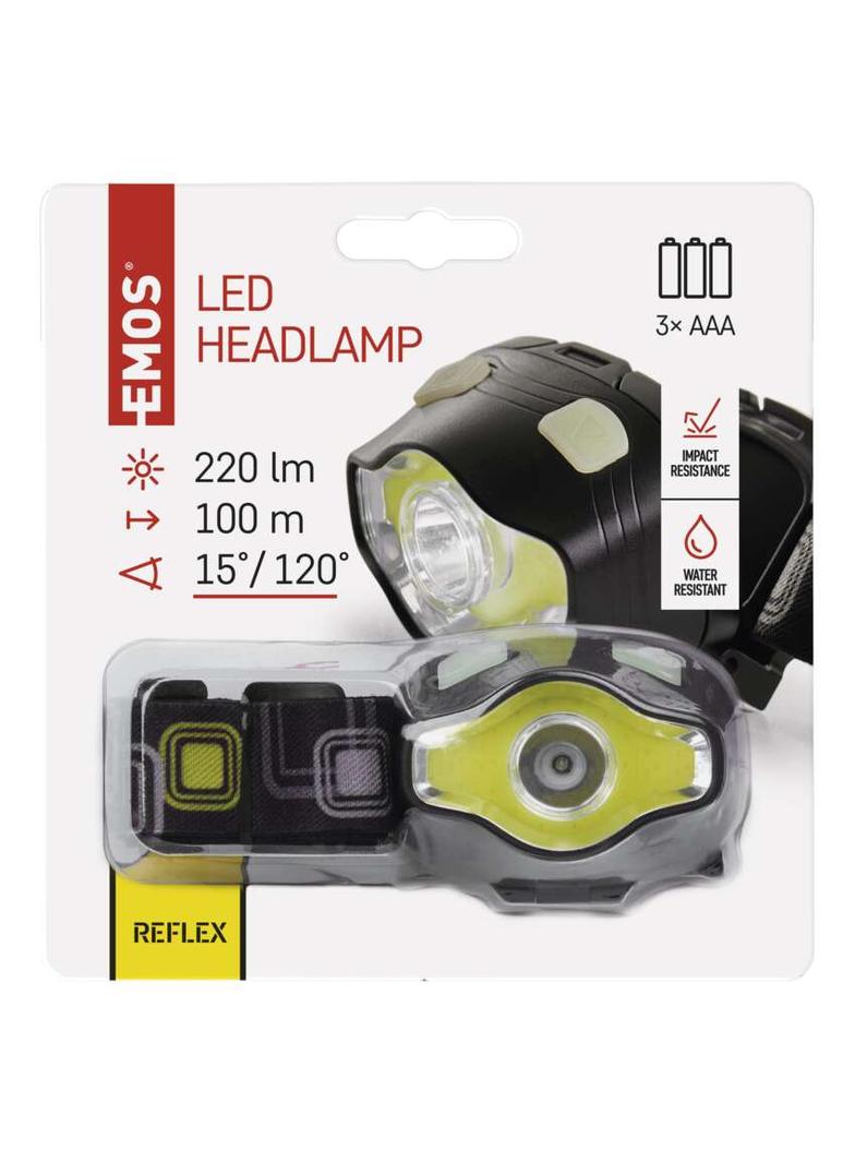 Latarka czołowa LED COB 3W + LED 3W 220 lm 100m 3× AAA P3536 EMOS