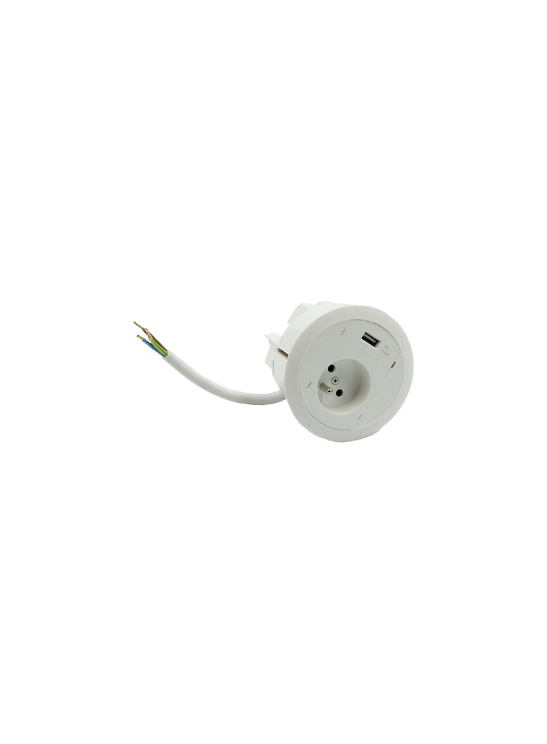 "Simon 480 TS48-330E10C00-33 Gniazdo meblowe 1 gn. typ E + ładowarka USB type A