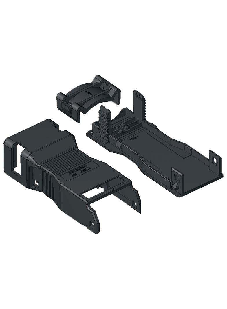 obudowa odciążająca przewody 4-torowa czarna