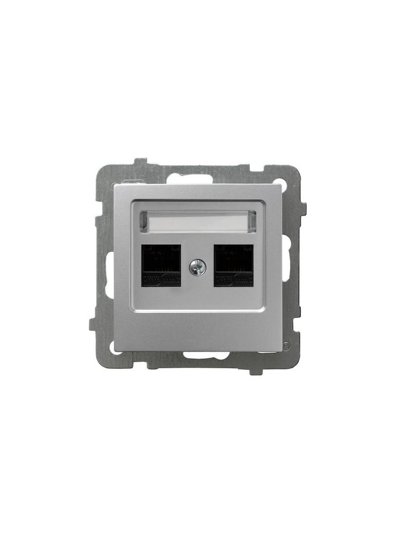 AS Gniazdo komputerowe podwójne, kat. 5e MMC - kolor srebro