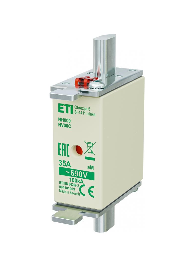 Wkładka topikowa NH silnikowa KOMBI NH000 WT-00C aM 35A 690V 004181409 ETI