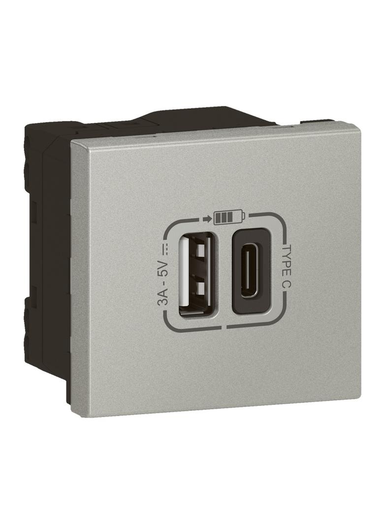 MOSAIC - Gniazdo USB typ A + typ C z szybkozłączem, Legrand