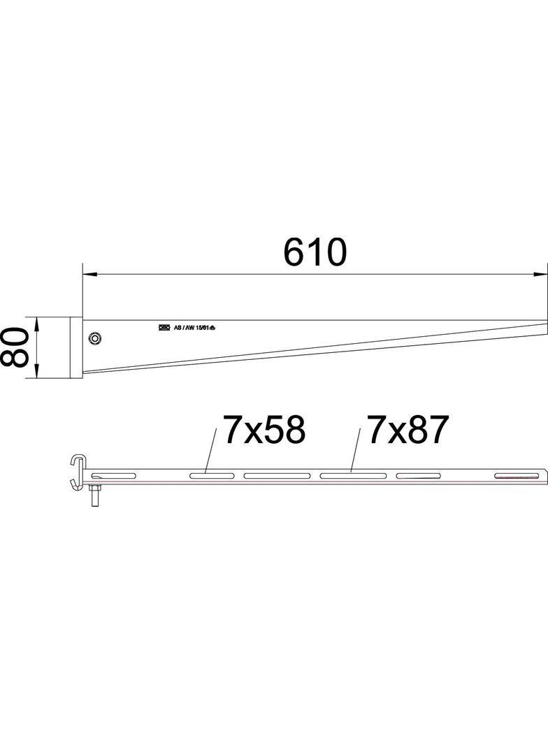 AS 15/61, WSPORNIK WIESZAKOWY 610MM FT