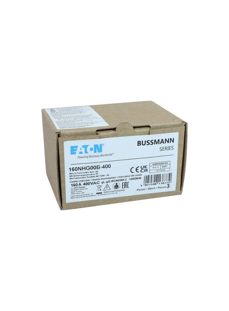 NH FUSE 160A 400V GG/GL SIZE 00 Wkładka NH00 160A 400V GL/GG podwójny wskaźnik 160NHG00B-400 EATON
