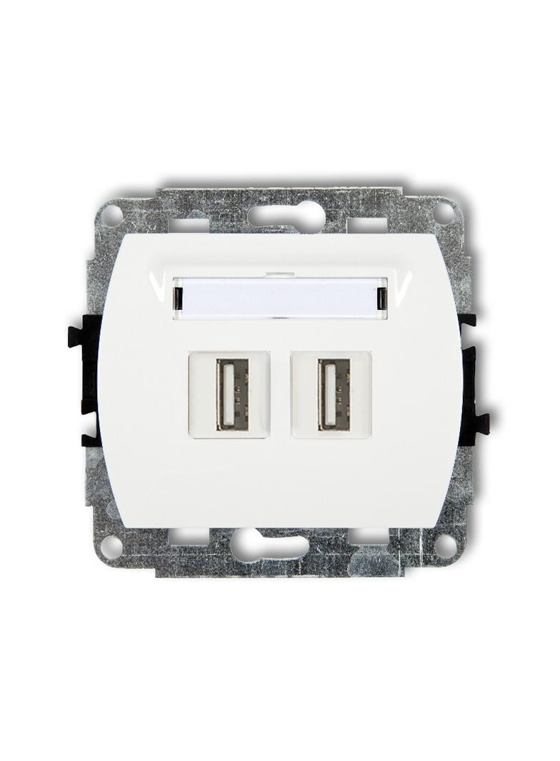 TREND Gniazdo podwójne 2xUSB A-A 2.0 biały GUSB-2 KARLIK