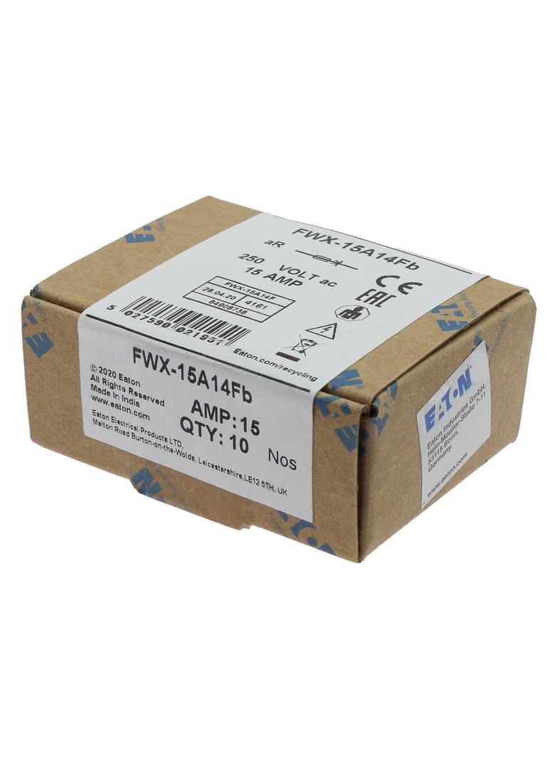 15A 250V AC 14X51mm S/COND FERRULE FUSE Wkładka szybka 15A AC 250V DC 250V 14x51 mm aR UL FWX-15A14F