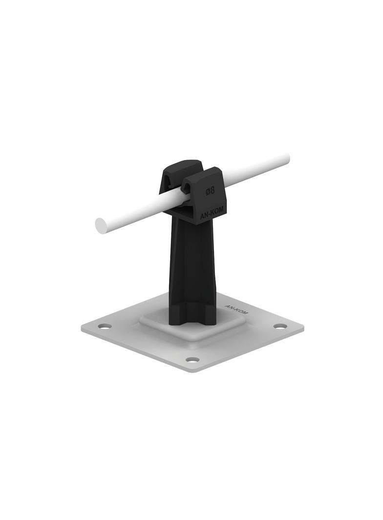 AN-11P/OG/C-N Uchwyt na płytce stal.H=7cm Z-zatrz. /OG/ czarny