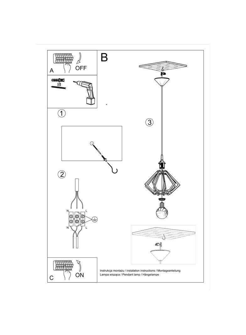 Sollux Lampa wisząca POMPELMO naturalne drewno SL.0393