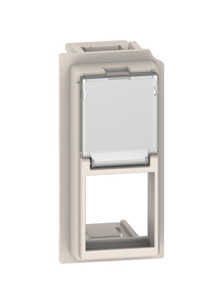 LIVING NOW - PLAKIETKA GNIAZDA RJ KEYSTONE - 1 MODUŁ - PIASKOWY BEŻ, Bticino