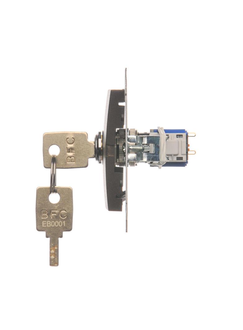 Łącznik na kluczyk pojedynczy jednobiegunowy 2 pozycyjny /0-I/ styk 1Z 5A 250V DW1K.01/46 KONTAKT