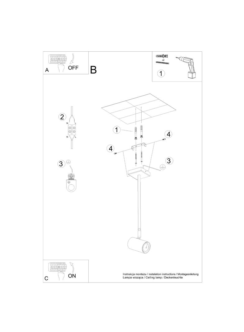 Plafon NORANO czarny