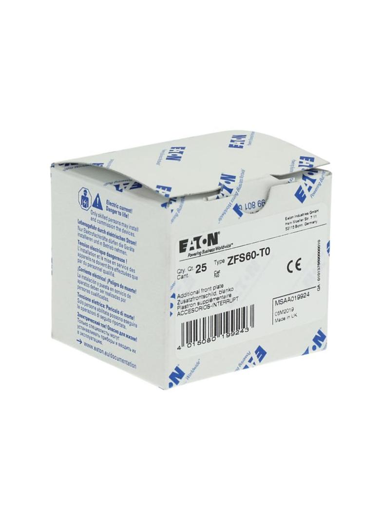 ZFS60-T0 Tabliczka czołowa dodatkowa bez opisu 019924 EATON
