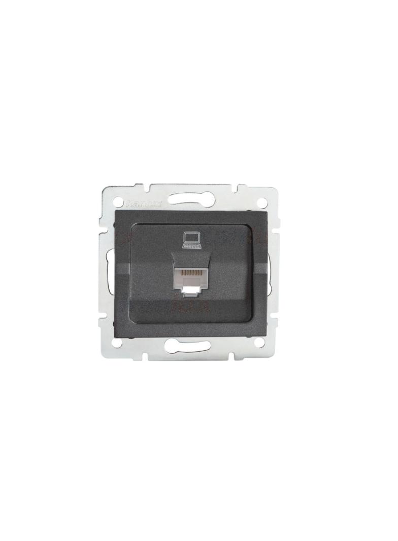 LOGI Gniazdo komputerowe pojedyncze (RJ45Cat 5e Jack) Grafit 021390041 25285 KANLUX