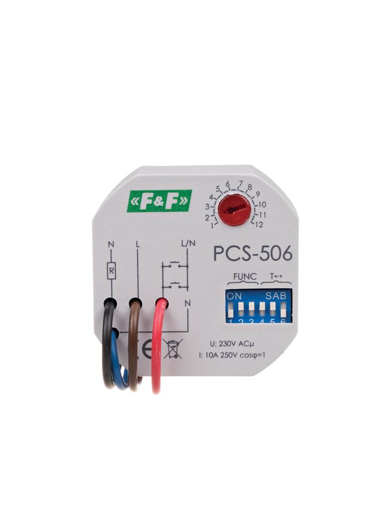 Przekaźnik czasowy 8-funkcyjny styki: 1NO PCS-506 F&F