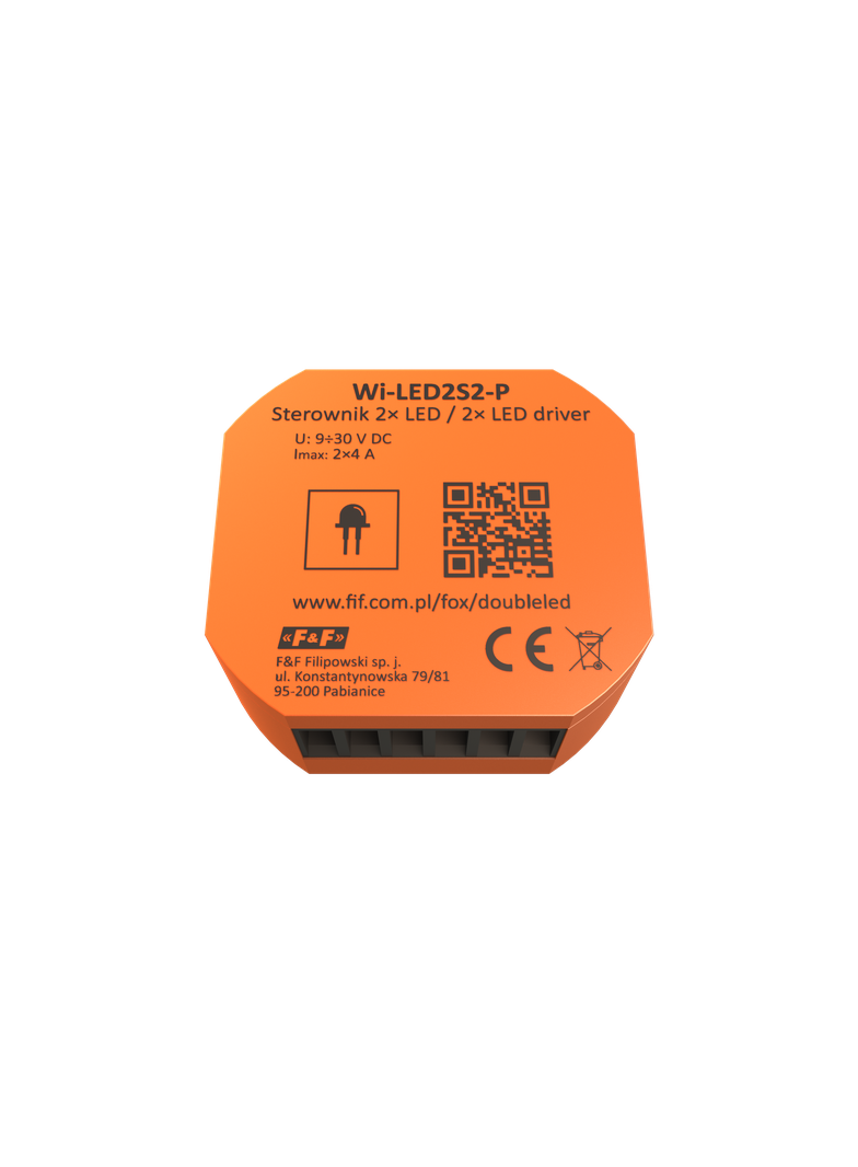 DOUBLE LED 2 kanałowy sterownik oświetlenia LED 12/24V Wi-Fi WI-LED2S2-P F&F