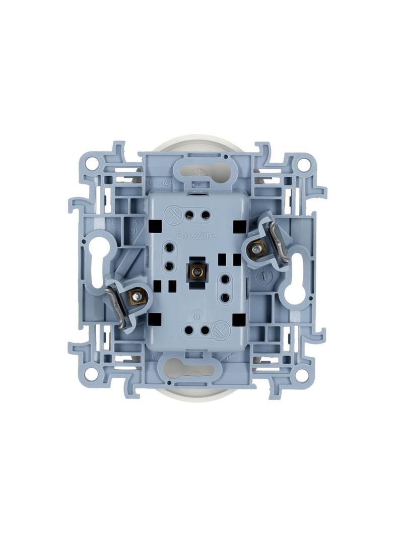 Simon 10 Gniazdo z/u podwójne z przesłonami 16A z. śrub. biały