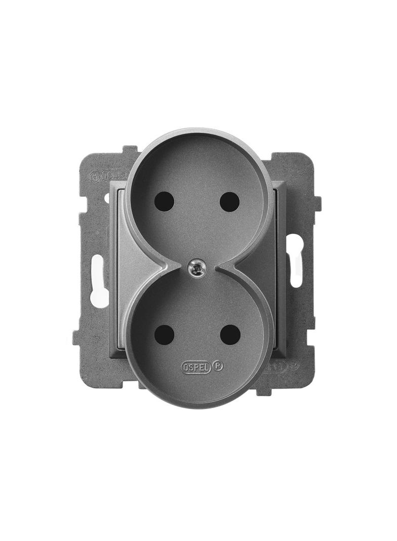 ARIA Gniazdo podwójne moduł bez ramki - kolor szary mat