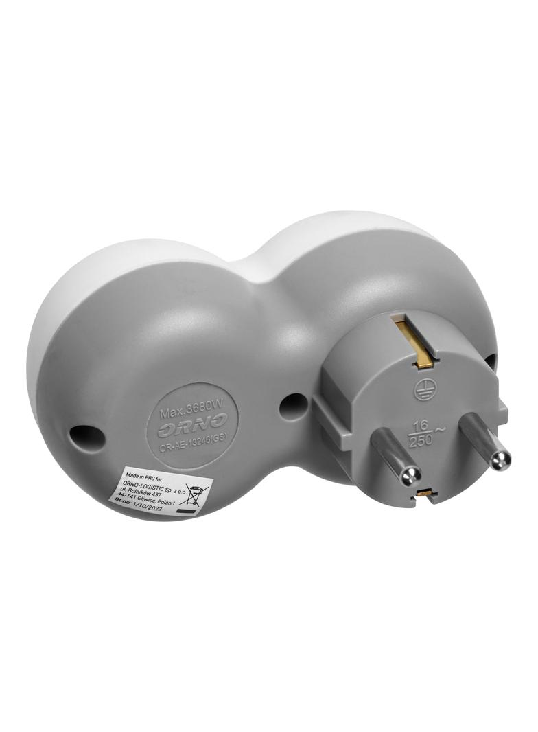 Rozgałęźnik + 2xUSB (Schuko) biało-szary OR-AE-13246(GS) ORNO