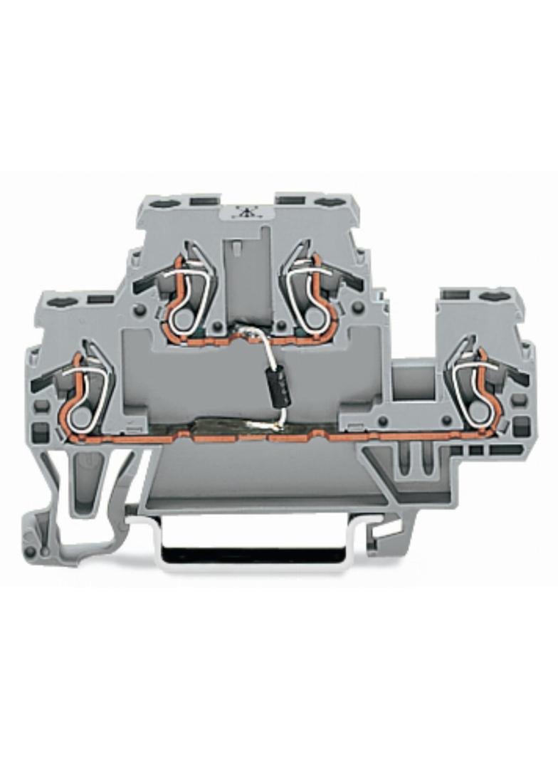 dwupiętrowa złączka diodowa 2,5 mm2 szara