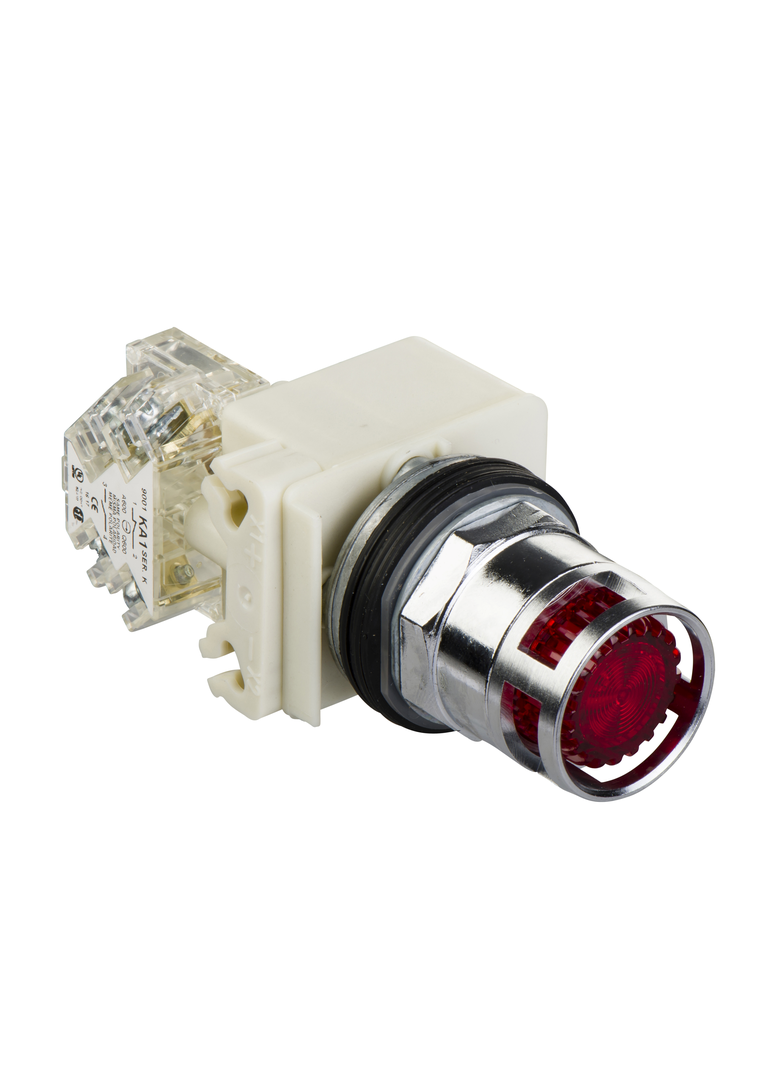 Harmony 9001K Przycisk podświetlany czerwony LED, 24/48V AC/DC, BA9s, 1C/O, O30