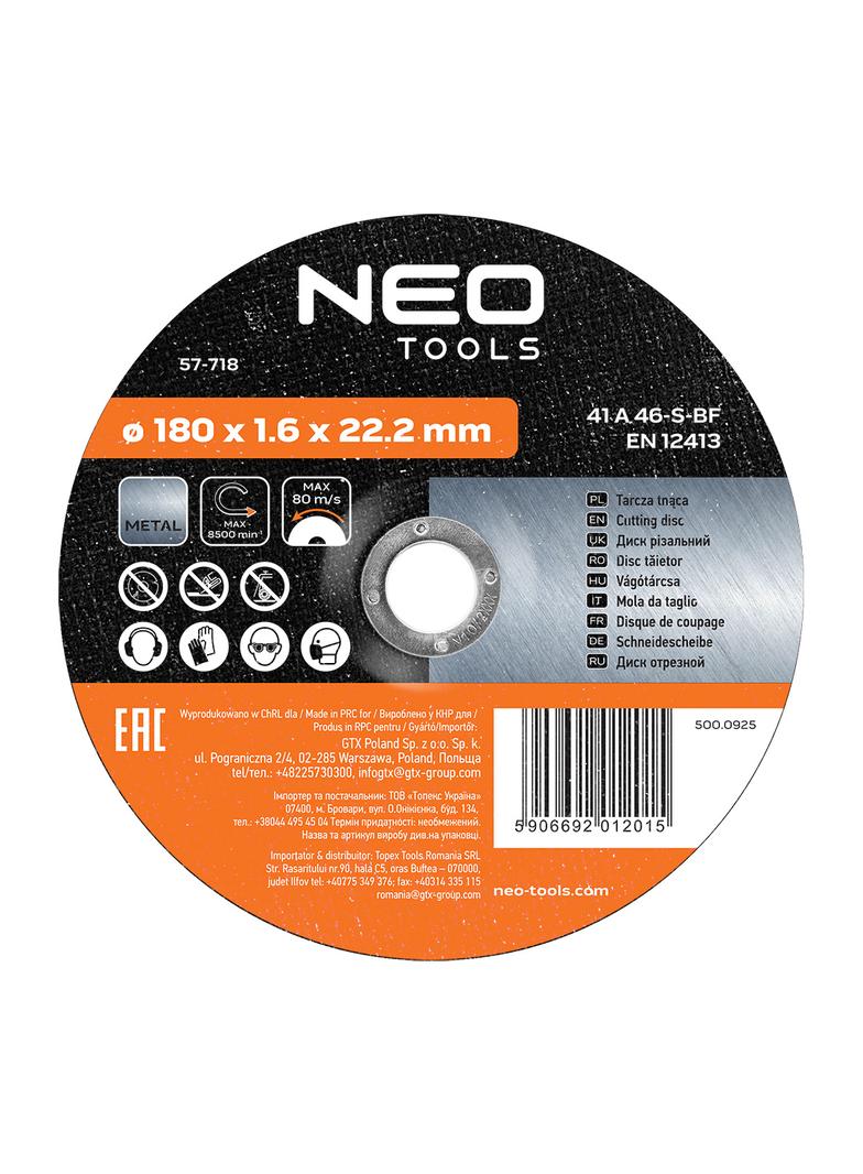 Tarcza tnąca do metalu 180 x 1.6 x 22.2 mm, 41 A46-S-BF