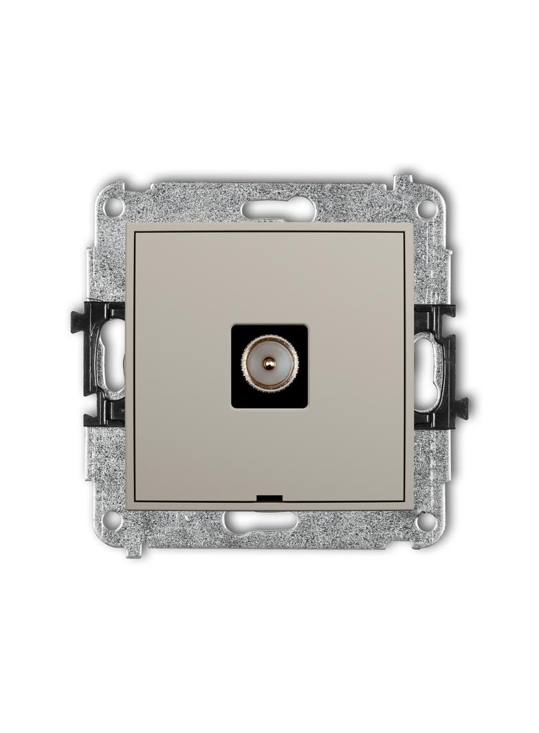 ICON Mechanizm gniazda antenowego pojedynczego TV, bez pola opisowego taupe