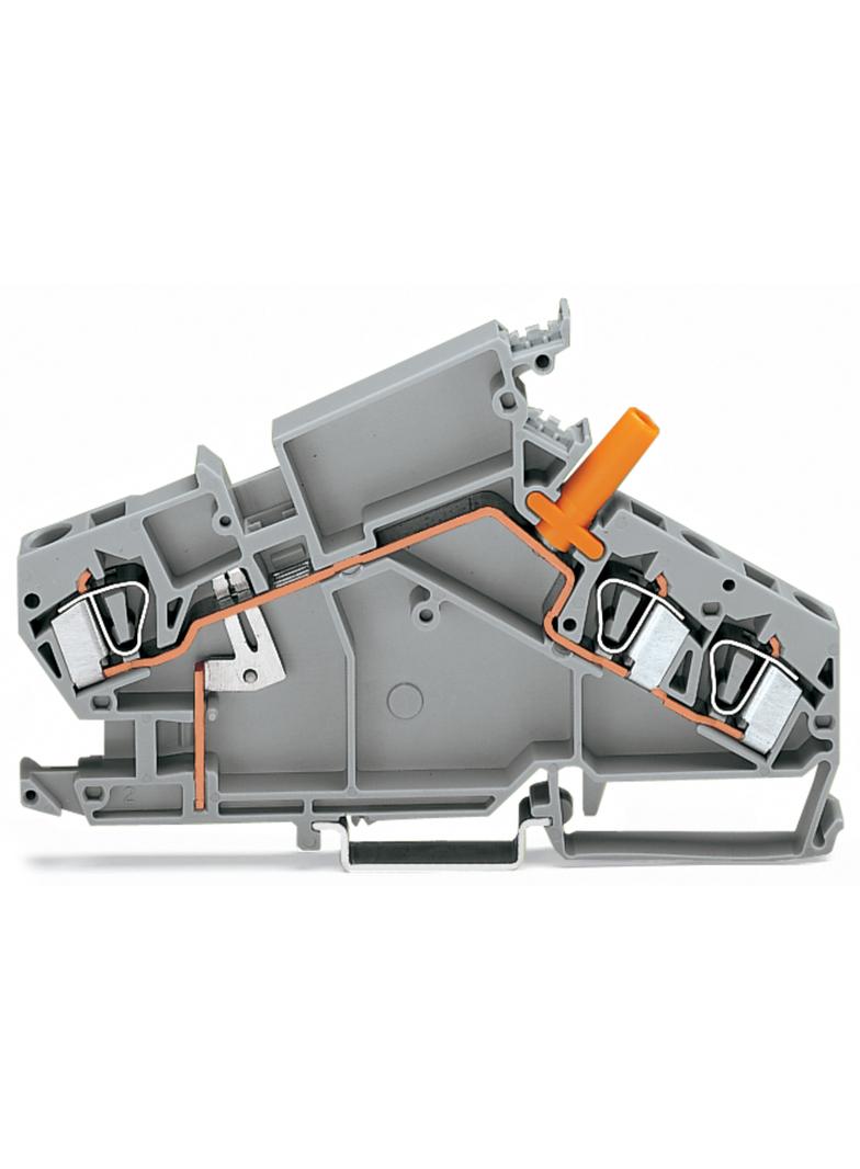 złączka przelotowa 6 mm2 do przekładników prądowych szara