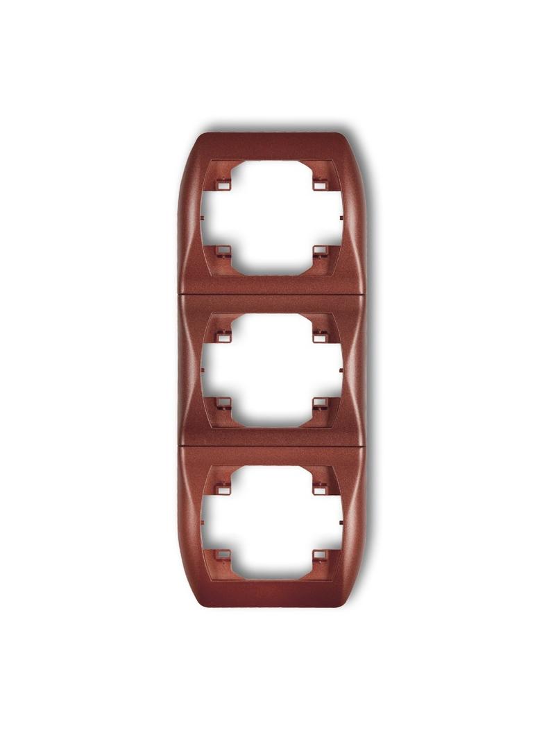 TREND Ramka pionowa potrójna brązowy metalik