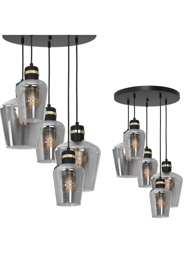 lampa wisząca Richmond 5xE27 czarno/złota MLP6542 Milagro