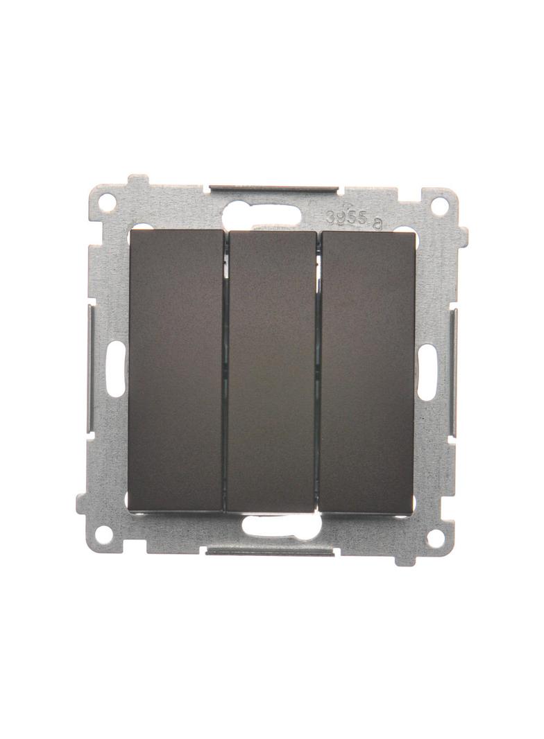 Simon 54 Łącznik potrójny z podświetleniem LED 10A 250V szybkozłączka brąz mat DW31L.01/46 KONTAKT