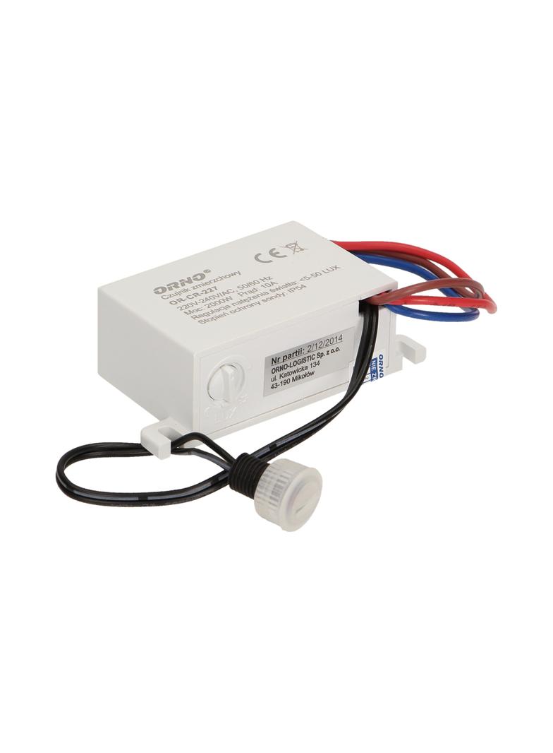 Czujnik zmierzchowy z hermetyczną zewnętrzną sondą IP54 mini 2000W OR-CR-227 ORNO