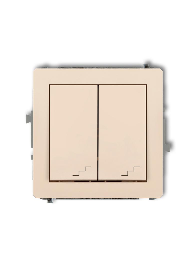 DECO Mechanizm łącznika podwójnego schodowego beżowy