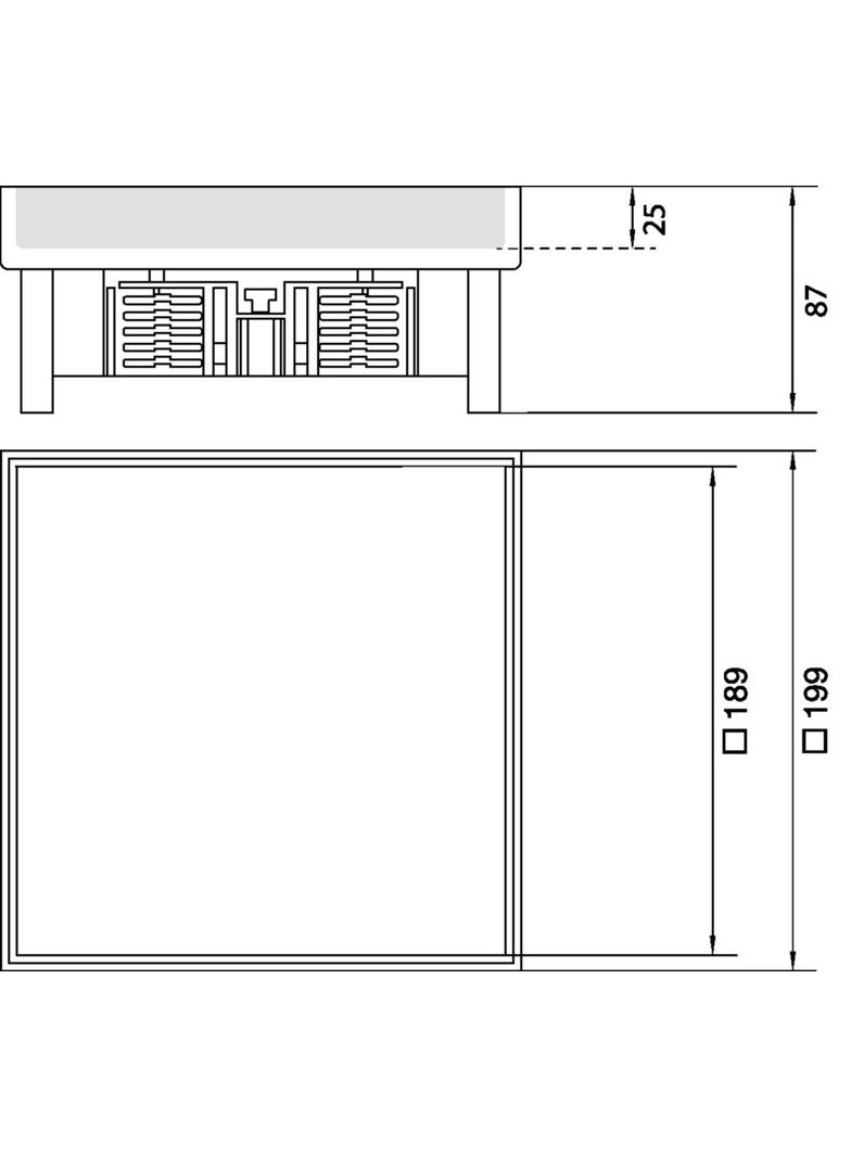 tehalit.VE-EE Pokrywa pełna IP54 5kN EKQ06 200x200 25mm stal nierdzewna EKQ060BL25 HAGER