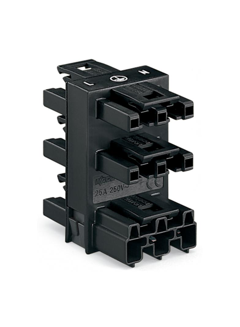 WINSTA rozgałęźnik 3-torowy 1 x wtyk / 5 x gniazdo czarny