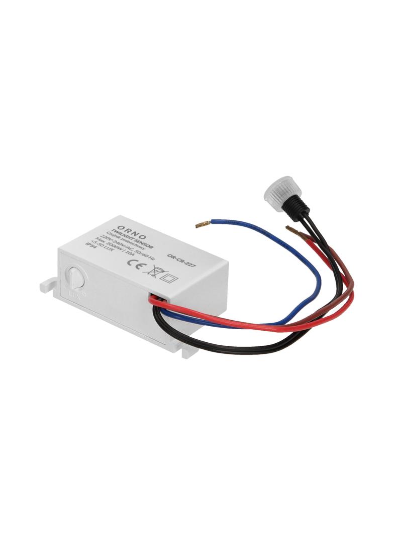 Czujnik zmierzchowy z hermetyczną zewnętrzną sondą, IP54, mini, 2000W OR-CR-227 ORNO