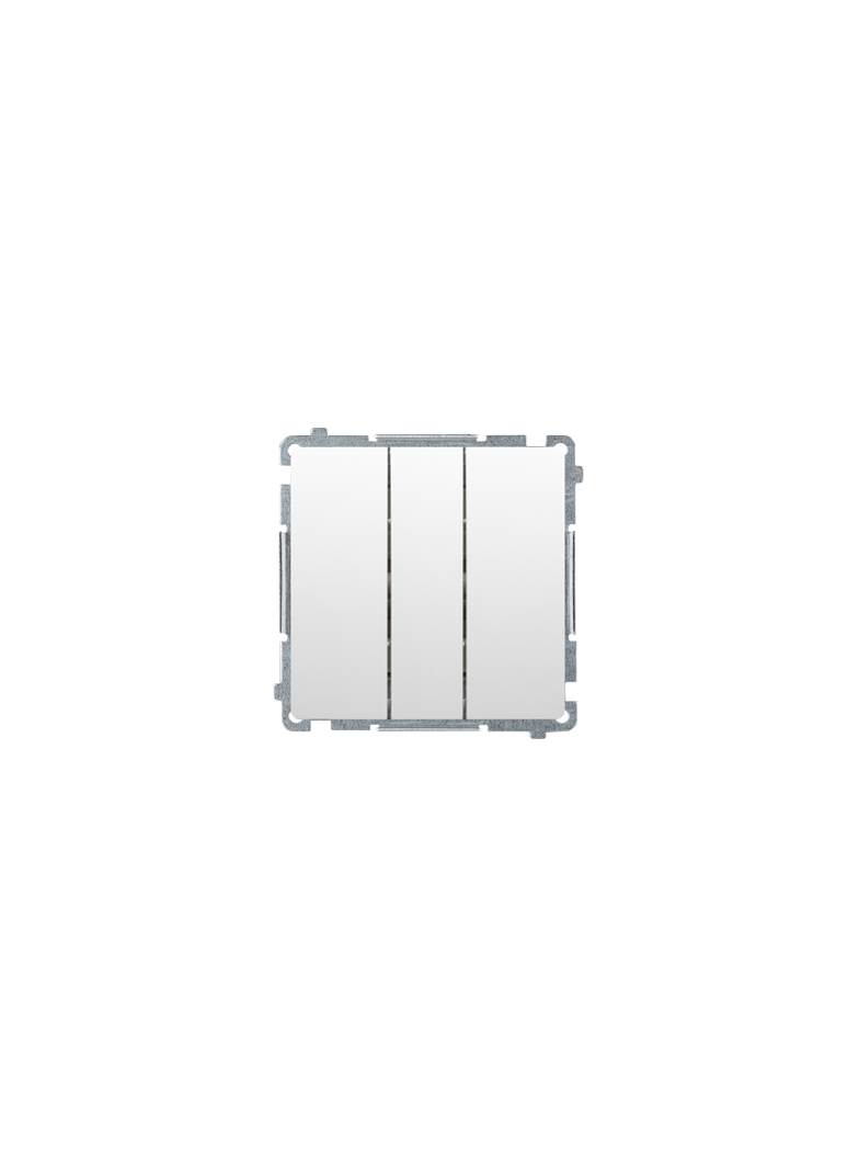 Simon Basic Przycisk potrójny 10A 250V szybkozłączka biały BMP31.01/11 KONTAKT