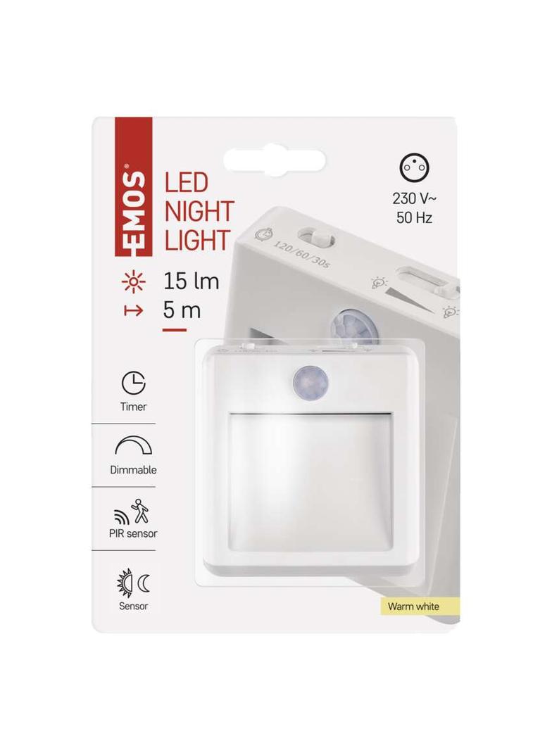 Lampka nocna LED do gniazdka 230 V z czujnikiem P3319 EMOS