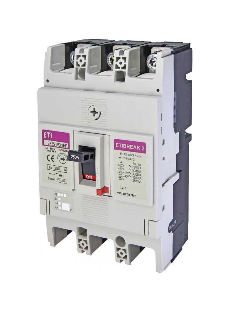 Wyłącznik mocy 40kA wyzw. TM (bez regulacji) EB2S 250/3HF 250A 3P 004671865 ETI