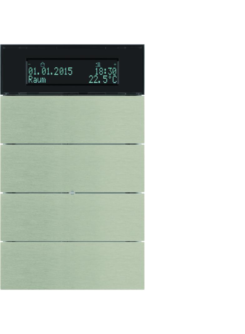 BERKER B.IQ Przycisk poczwórny z regulatorem temperatury i wyświetlaczem stal szlachetna nierdz 75664593 HAGER