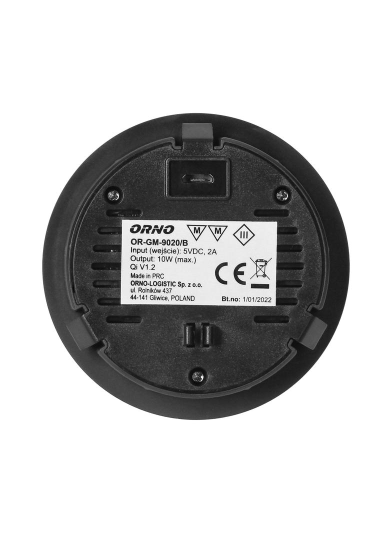 Bezprzewodowa ładowarka indukcyjna 10W standard Qi V1.2 czarna OR-GM-9020/B ORNO