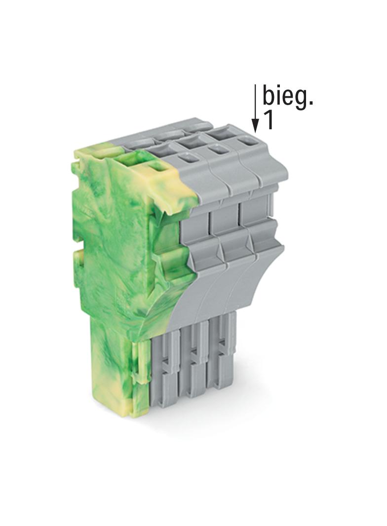 1-przewodowe gniazdo Push-in CAGE CLAMP żłt-ziel/szary /100szt./ 2022-104/000-037 WAGO