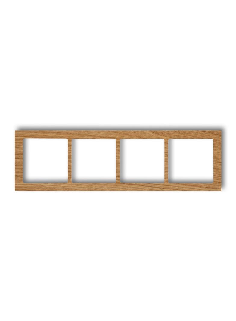 DECO Ramka uniwersalna poczwórna - drewno (dąb)