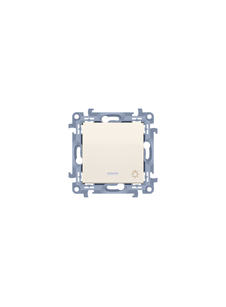 Simon 10 Przycisk ''światło'' z podświetleniem LED 10A 250V zaciski śrubowe krem CS1L.01/41 KONTAKT